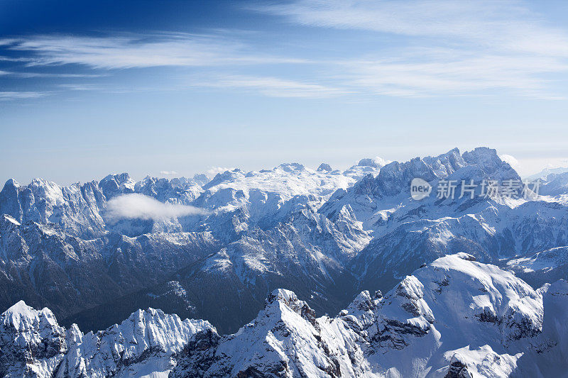 来自意大利marmolada - dolomiti的阿尔卑斯山全景图